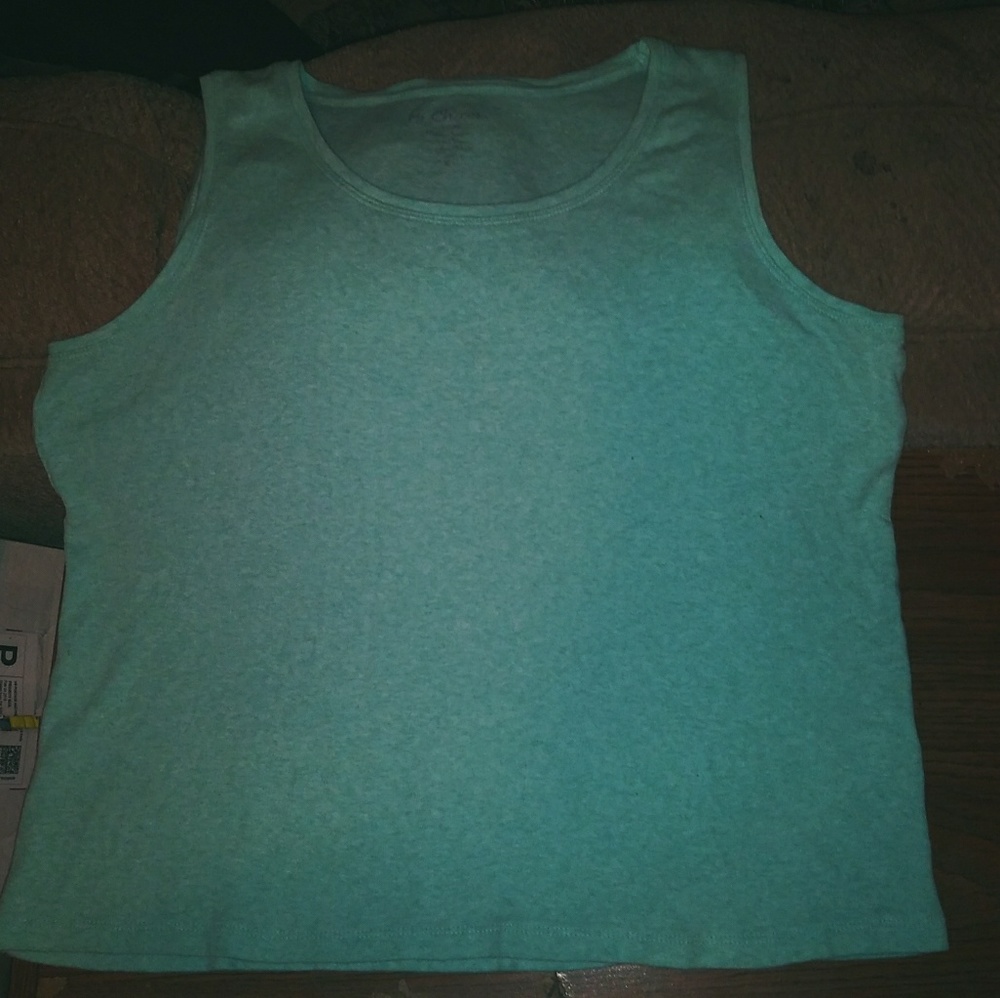 Chicos teal blue 100% cotton tank or under shirt
